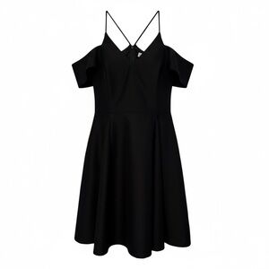 Halston Heritage Black Off the Shoulder Cocktail Dress NWT